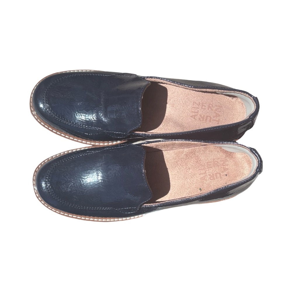 AUXZUR NAT Navy Patent Loafers | Size 39 US 8.5-9 Women’s - Picture 9 of 13